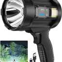 2,000,000 Lumens Rechargeable Spotlight Flashlight, Super Bright Handheld LED Spot Light with Solar Panels, COB Light & 3 Color Filters, IPX5 Waterproof for Camping, Boating, Home