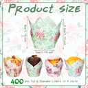 400 Pcs Floral Baking Cups Paper Cupcake Liners Muffin Liners Watercolor Flower Cupcake Wrappers for Tea Party Wedding Birthday Baby Shower Decorations