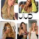 Cuiud Blond Synthetic Lace Front Wig for Women 134 HD Glueless Wigs Pre Plucked 26inch Ombre Blonde Layered Wave Wigs for Daily Part Beginner Friendly