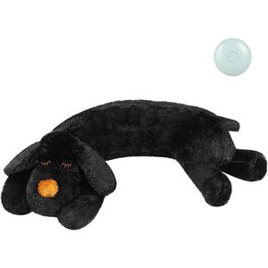 Heartbeat Puppy for Dogs-for Separation Anxiety Relief, Heartbeat Stuffed Animal Anxiety Calming Behavioral Aid Plush Toy for Dogs Cats Pets (black)
