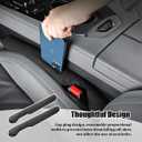 ANFTDCO 2PCS Car Seat Gap Filler, 2PCS Leather Between Chair Console Gap Plug to Impede ltems from Dropping, Automotive Interior Seat Seam Guard Stopper, Universal for Sedan RV Truck (Black)