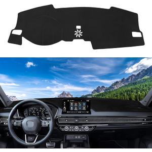 Dashboard Cover Mat Custom Fit for Honda Civic 2022 2023 2024 2025 Dash Cover for 11th Gen Nonslip Dash Mat Protector Sunshade No Glare Black