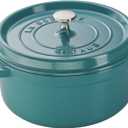 Staub Cast Iron 4-qt Round Cocotte - Turquoise, Made in France