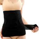 3 In 1 Postpartum Belly Band Abdominal Binder Post Surgery C Section Belly Binder Post Partum Hysterectomy Belly Support Wraps Postpartum Waist Trainer Essentials After Birth Black, X-Large (Black, XL)