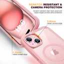 Diaclara Designed for iPhone 15 Plus Case 6.7'', [Compatible with MagSafe] Full Body Rugged Magnetic Case w/Built-in Sensitive Anti-Scratch Screen Protector+Glass Camera Lens Protector,Coral Pink