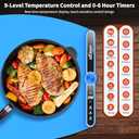 Extra Large Food Warming Mat - Fast Heating Silicone Electric Warming Tray with 9 Level Temperature, 6-Hour Timer, Child Lock & Anti-Scald Design | Portable Food Warmer for Parties Home Travel (Blue)