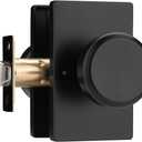 parro Black Door Knob Interior for Bath & Bedroom, Bathroom Door Knob with Push Lock, Privacy Interior Door Handle with Lock