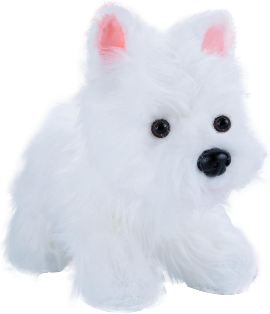 AIXINI Soft and Cute White Westie Plush Toy - Adorable Fluffy Stuffed Animal Dog for Kids