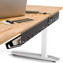 PAMO Cable Management Under Desk for Easy mounting Under-Table I Set of 2 - with 10X Cable Ties I Desk Organizer for Office/Home Office Table Thoughtful Cable Tray Holder (Black)