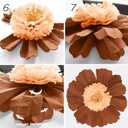 2 x AOBKIAT Fall Baby Shower Decorations for Wall,6PCS Large Paper Flower for Thanksgiving Party,Red Brown Blush Tissue Paper Flowers for Boho Wedding Floral Backdrop,Bridal Shower,Birthday,Archway