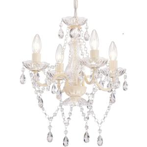 Mini Crystal Chandeliers Acrylic Beige Chandelier Lighting 4 Light Modern Hanging Light Fixtures