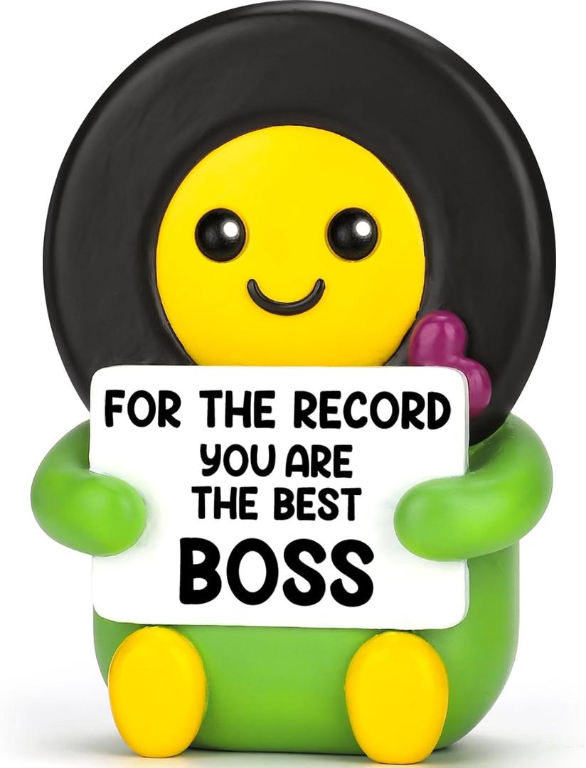 Best Boss Gifts for Women Men Female Male Music Lover DJ For the Record You Are The Best Birthday Basket Gifts for Boss Lady Leader Manger Supervisor Thank You Christmas Leaving Office Desk Decor