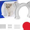 Cat Door Interior Door for Kitties, Pet Door for Hollow Door, Kitty Door, Indoor, Secured Installation in Minutes, No-Flap, White