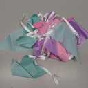 3 Pcs Pastel Purple Triangle Bunting Banners, 48 Ft Fabric Pennant Banner Flags Garland Streamer for Under The Sea Theme Birthday Wedding Baby Shower Outdoor Indoor Home Decorations