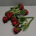 LVEFIT Artificial Rose Flower Artificial Flowers Flower with Long Stem Silk Roses Bouquet for Wedding Bridal Shower Party Home Decoration (Burnt Orange, 12 Pcs)