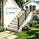 Stair Deck Railing with Post, 36" W x 36" H Porch and Deck Railing Kit