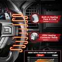 Heated Steering Wheel for F150 Raptor 2017-2020 Carbon Fiber Steering Wheel with Heated D-shaped Flat-bottom Preforated Leather Grip Hand-Stitched Compatible with Raptor with Paddle Shifters