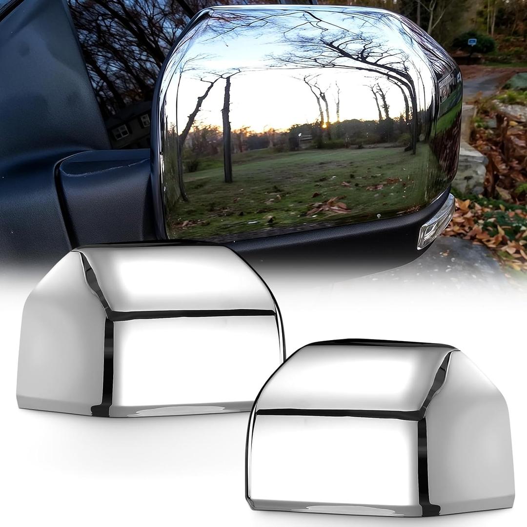 ACLONG Chrome Tow Mirror Cover Caps Left Driver Side & Right Passenger Side Rearview Side Mirror Covers Fit for Ford F150 2015 2016 2017 2018 2019 2020-1 Pair