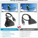 HDMI Switch 4K HDMI Splitter, Automatic HDMI Switch 3 in 1 Out with Pigtail HDMI Cable, 3 Ports HDMI Switcher Support HDCP 2.2 Full HD 4K 1080P 3D for Fire Stick Apple TV PS5 PS4 Xbox PC