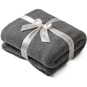 bearberry Super Soft Fluffy Throw Blanket Lightweight Cozy Warm Throw Blankets for Couch Bed Sofa All Season (Dark Grey, 50x60)