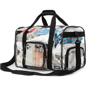 Clear Tote Bag, Clear Bag for Stadium Events Lunch Bag with Reinforced Straps for Sport Fan, Events, Travel