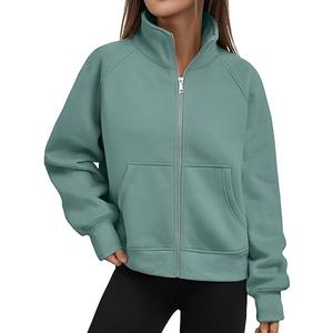 Trendy Queen Womens Sweatshirts Zip Up Hoodies Cropped Crewneck Pullover Casual Jackets Y2k Clothes Fall Fashion Outfits 2025, Small