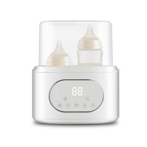 Bottle Warmer, 10-in-1 Fast Baby Bottle Warmer for Breastmilk & Formula, Double Milk Warmer with Timer, Accurate Temp Control, Thaw, Steaming, Heat Food, Keep Warm and Night Light