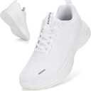 Wide Toe Box Shoes Women Sneakers Extra Wide Width Arch Support Non-Slip Tennis Athletic Ultralight Running Shoes for Women Walking Diabetic Plantar Fasciitis Footwear 6-12 (White)