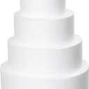 4 Tiers 6" 8" 10" 12" Round Styrofoam Cake Dummies Set White Fake wedding cake birthday cake rounds for Birthday, Wedding, Baby Shower Display (3.54 Inches Tall)