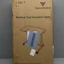 Vaunn Medical Pneumatic Adjustable Overbed Bedside Table with Wheels (Hospital and Home Use) (Black)