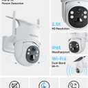 blurams 2.5K Pan/Tilt Security Cameras Wireless Outdoor, 100% Wire-Free Outdoor Camera with Fixed Solar Panel, 360 View, Dual-Band WiFi 6, Human Detection, Color Night Vision, Work with Alexa, 2Pack