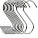 10 Pack 4.9 Inches Extra Large S Shape Hooks Heavy-Duty Metal Hanging Hooks Apply Kitchenware Bathroom Utensils Plants Towels Gardening Multiple uses Tools (Silver)
