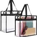 Juvale Clear Stadium Approved Bags - 12x6x12 Large Transparent Tote Bags with Zippers and Handles