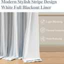 ZJDECOR Blue Striped Blackout Curtains 84 Inches Length,Ticking Stripe on White Cotton Blended Light Filtering Fabric with White Liner,Modern Bedroom Window Treatment,Back Tab Rod Pocket,55" Wx84 Lx2