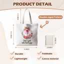 Preppy Animal Tote Bag, Animal Canvas Tote Bag, Reusable Grocery Shopping Shoulder Bags (Pig)