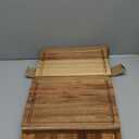 Wood Cutting Boards for Kitchen, Large Cutting Board Set of 4, Wooden Cutting Boards with Juice Grooves, Chopping Board for Meat, Veggies, Easy Grip Handle (double 17x12, 12x9, 12x8 inch)