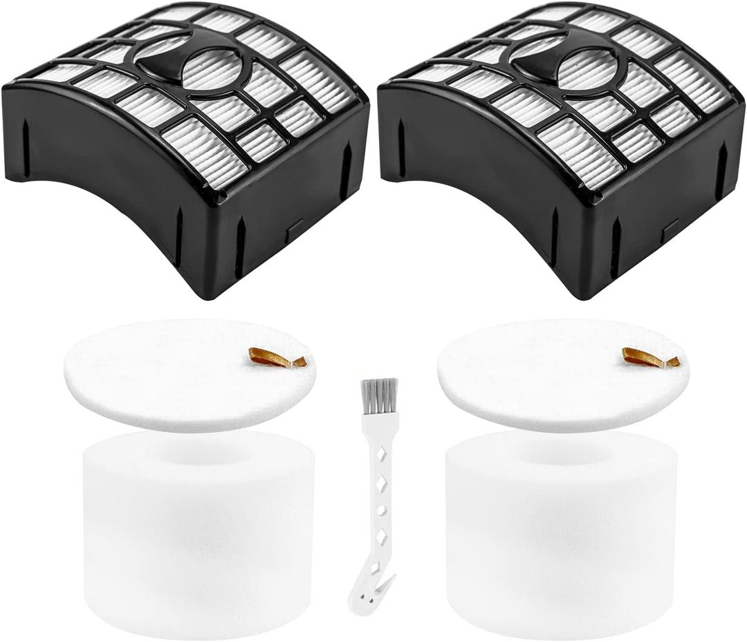Improvedhand NV770 Filter Replacement Compatible with Shar-k Duo Clean Lift-away Upright Vacuum UV700 N,NV771,NV600,NV601,NV611,ZU701 Replaces # XFF600,XHF600,2 High Efficiency 2 Foam & Felt Filters
