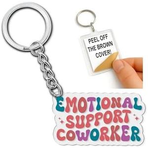 Pack of 4 TADAVAX Keychain - Funny Office Humor Acrylic Keychain - Work Friend Appreciation Gifts, Sarcastic Workplace Accessory for Employees & Colleagues - Office Gifts for Team Morale