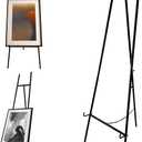 Iron Adjustable Arts & Crafts Easels,Metal Easel Stand with Chain Support for Mirror,58 Inch Floor Easels for Display Wedding Sign(Black)