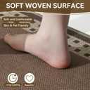 Kitchen Mats for Floor, 17''x30''+17''x47''Kitchen Rugs Set of 2, Washable Absorbent Kitchen Mat Non Slip, Braided Kitchen Runner Rug, Kitchen Sink Rug, Brown