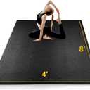 BesWin Large Exercise Mat 8' x 4'(6mm), Extra Thick Workout Mats for Home Gym Flooring, High Density Non-Slip Gym Mats Fitness Mat for Cardio, Weights, Jump Rope, Fitness - Use With or Without Shoes