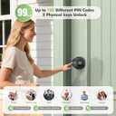 Fingerprint door knob, smart door knob, intelligent biometric fingerprint door lock, keyless entry, controllable via app, suitable for bedrooms, storage rooms, apartments, offices, hotels (black)