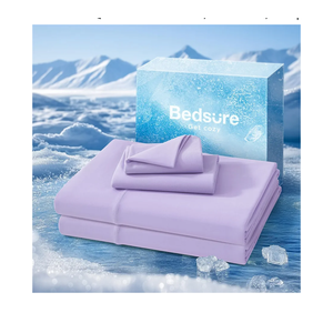 Bedsure Cooling Sheets Queen Size, Cooling Bed Sheets for Hot Sleepers, Chill Cool Sheet, Deep Pocket Up to 18 Inches, Soft & Breathable Queen Sheet Set, 4 Pieces, Purple