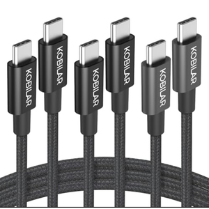 Pack of 2, Kobilar USB C to USB C Cable,60W 3A Fast Charging USB C Charger Cable 3 Pack(3.3+5+6.6ft),Type C to Type C Cable for iPhone15/15Pro/16Plus/16ProMax/ipad Air 4/iPad Pro2022/Samsung S23