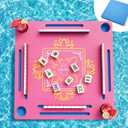 Floating Mahjong Table for Pool, Double-Sided Waterproof Float Game Tray for Mahjong, Poker, Cards, Dominoes Scrabble, Water Game Table for Adults, Pool, Hot Tub, Lake, Beach and Summer Parties