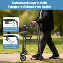 Walkers for Seniors, 4 Wheel Rollator Walker with Seat Supports 300lb,Aluminum Frame, Foldable Walker with 6" Backrest & Storage Bag, Height Adjustable, Lightweight Rolling Walker,Only 12LBS