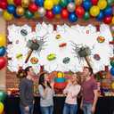 Preboun Hero Party Decorations Welcome Hero Birthday Backdrop Large Polyester Comic Banner Heros Reusable Tablecloth 108x54 Inch for Heros Theme Birthday Comic Moive Party Photo Booth Props