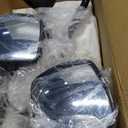 Black Hood Mirror Assembly for International Durastar 4300 Truck Driver Left and Passenger Right Side Pair with Mounting Arm