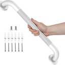 White Grab Bar 20 Inch, Grab Bar for Bathtub and Shower
Anti-Slip Knurled Grip, Stainless Steel, Bathroom Assist Handle Handrail, Handicap Support Bars for Toilet, 1.25" Diameter
