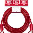 Tuff Pupper Dog Tie Out Cable 30 Feet | Dog Runner Cable for Yard 30 ft | Heavy Duty Lead | Water & Rust Resistant Industrial Strength Steel | 360 Degree No Tangle Swivel Clips
